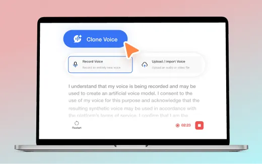 Use AI voice cloning alongside AI Avatars to personalize video narration